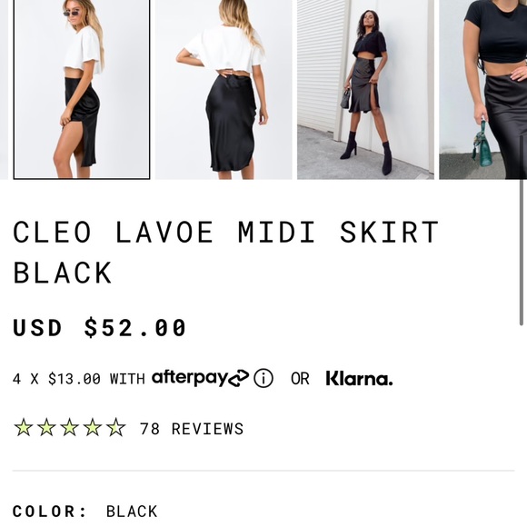 Black Midi Skirt - Picture 2 of 2